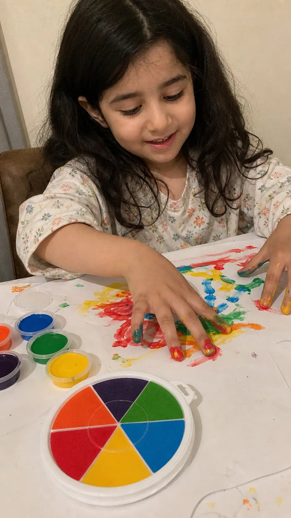 FingerFun Criativae - Montessori Fingerfarben-Set mit Malalbum