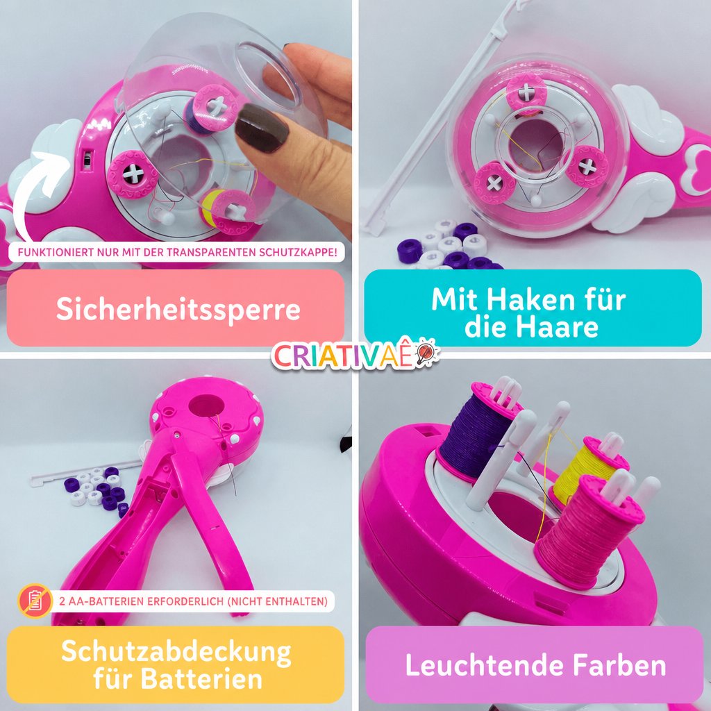 Flechtfee Criativae - Haarstyler für bunte Fadensträhnen