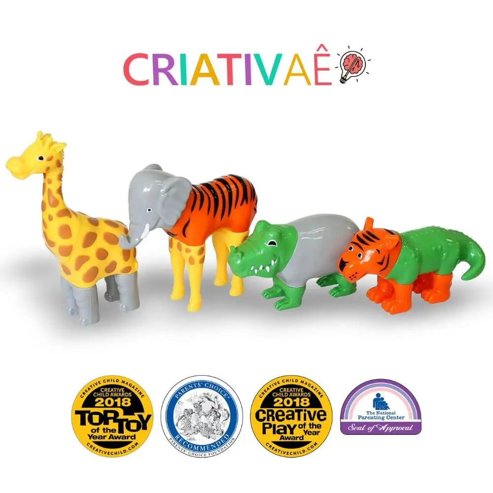 MagnetoZoo Criativae - Magnetisches 3D-Puzzle zum Erfinden immer neuer Tiere