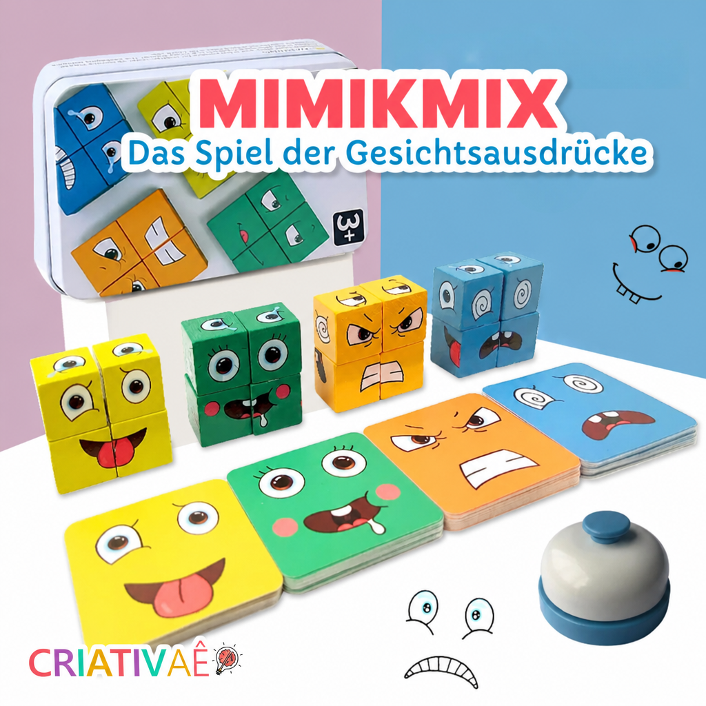 MimikMix Criativae - Lernspiel für Gefühle und Grimassen aus Holz