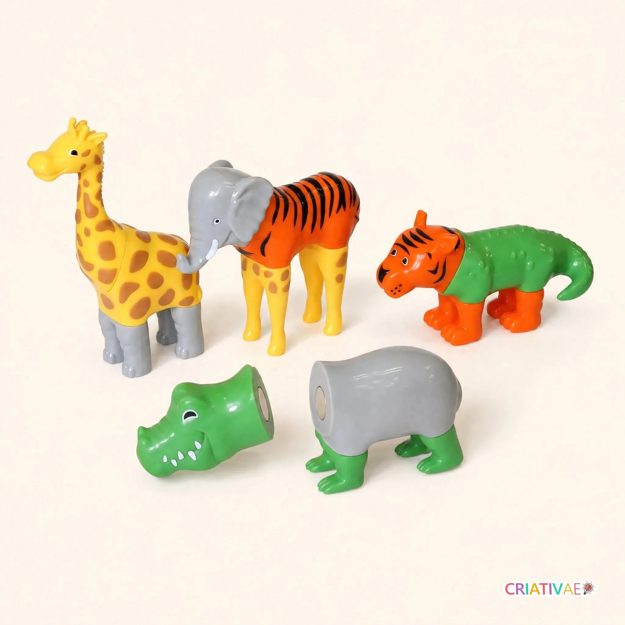MagnetoZoo Criativae - Magnetisches 3D-Puzzle zum Erfinden immer neuer Tiere