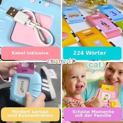 Card Kids Criativae - Sprechende Englisch-Lernkarten für Kinder (224 Wörter) — KI-Illustration