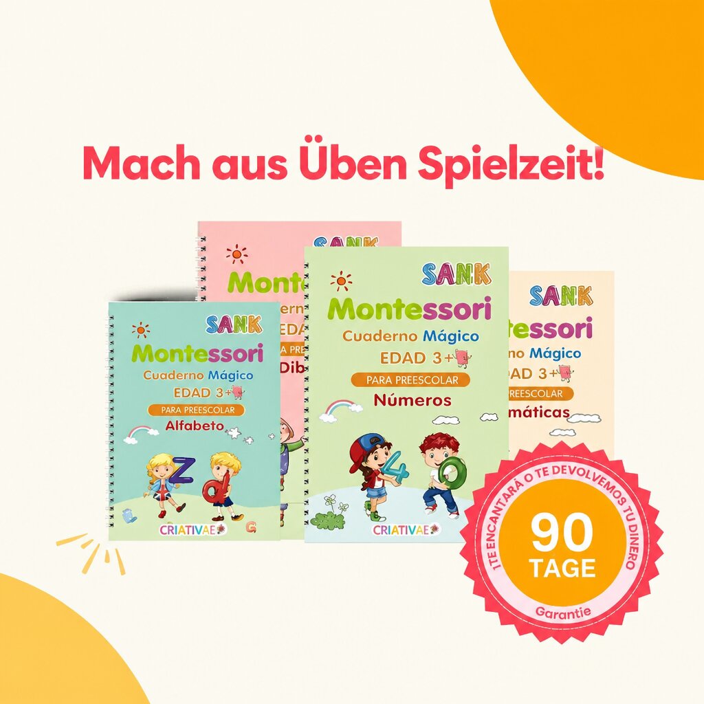 Magic Books Criativae - 4 wiederverwendbare Schreiblernhefte