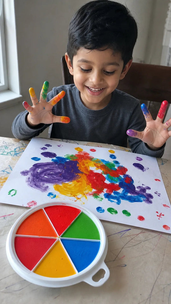 FingerFun Criativae - Montessori Fingerfarben-Set mit Malalbum