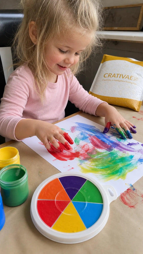 FingerFun Criativae - Montessori Fingerfarben-Set mit Malalbum