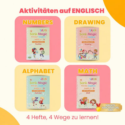Magic Books Criativae - 4 wiederverwendbare Schreiblernhefte