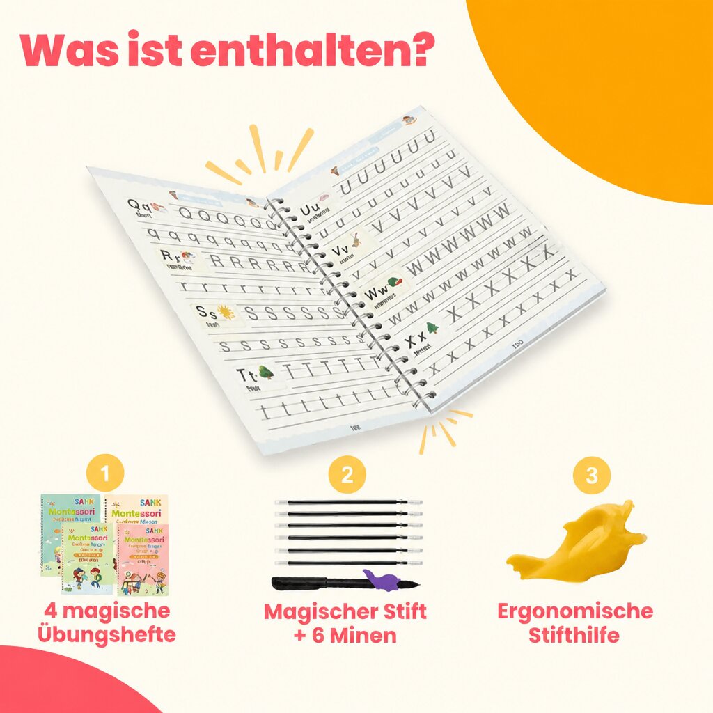 Magic Books Criativae - 4 wiederverwendbare Schreiblernhefte