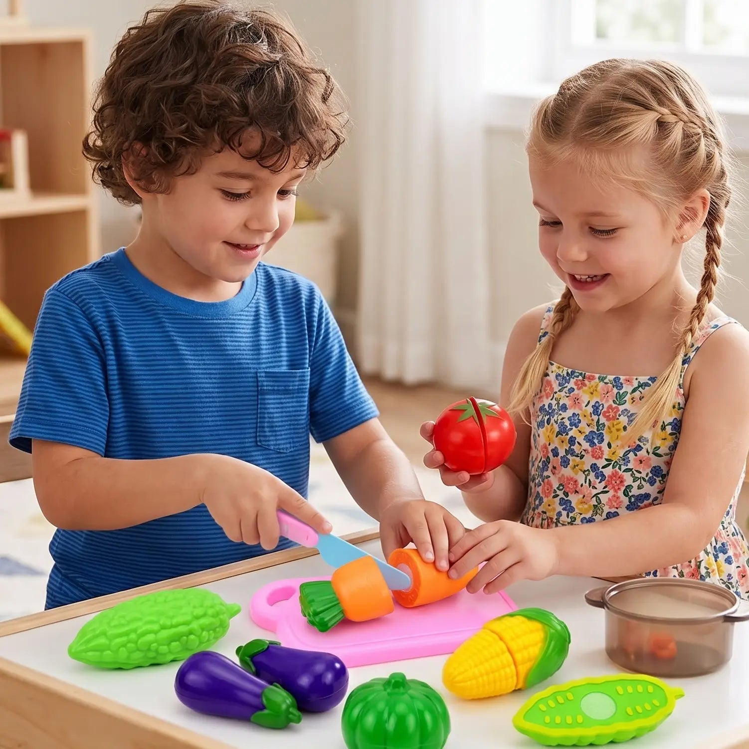 Schnippelküche Criativae - Schneidebares Spielessen mit Klett für kleine Chefköche