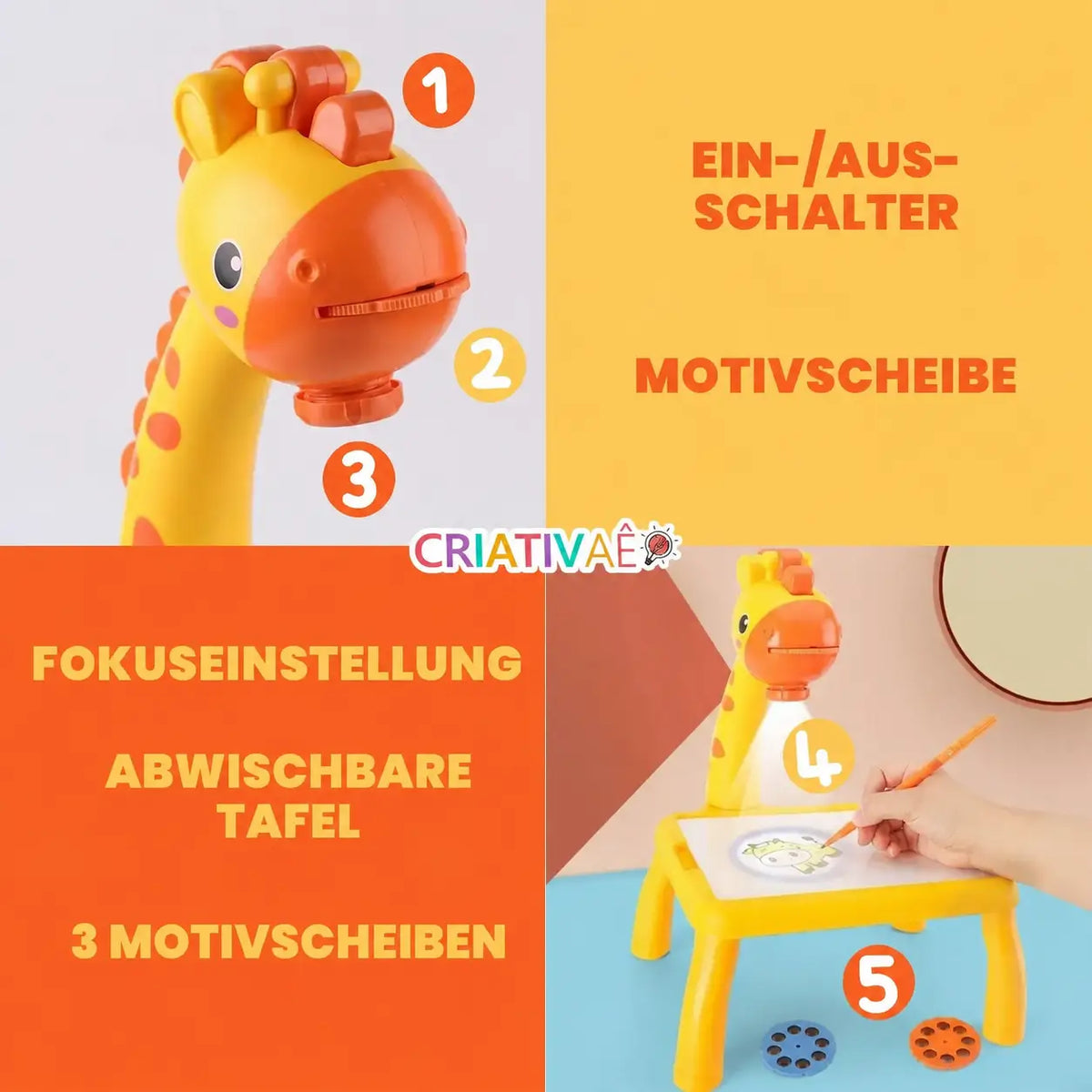 Table Kids Criativae - Kinder-Zeichenprojektor-Tisch