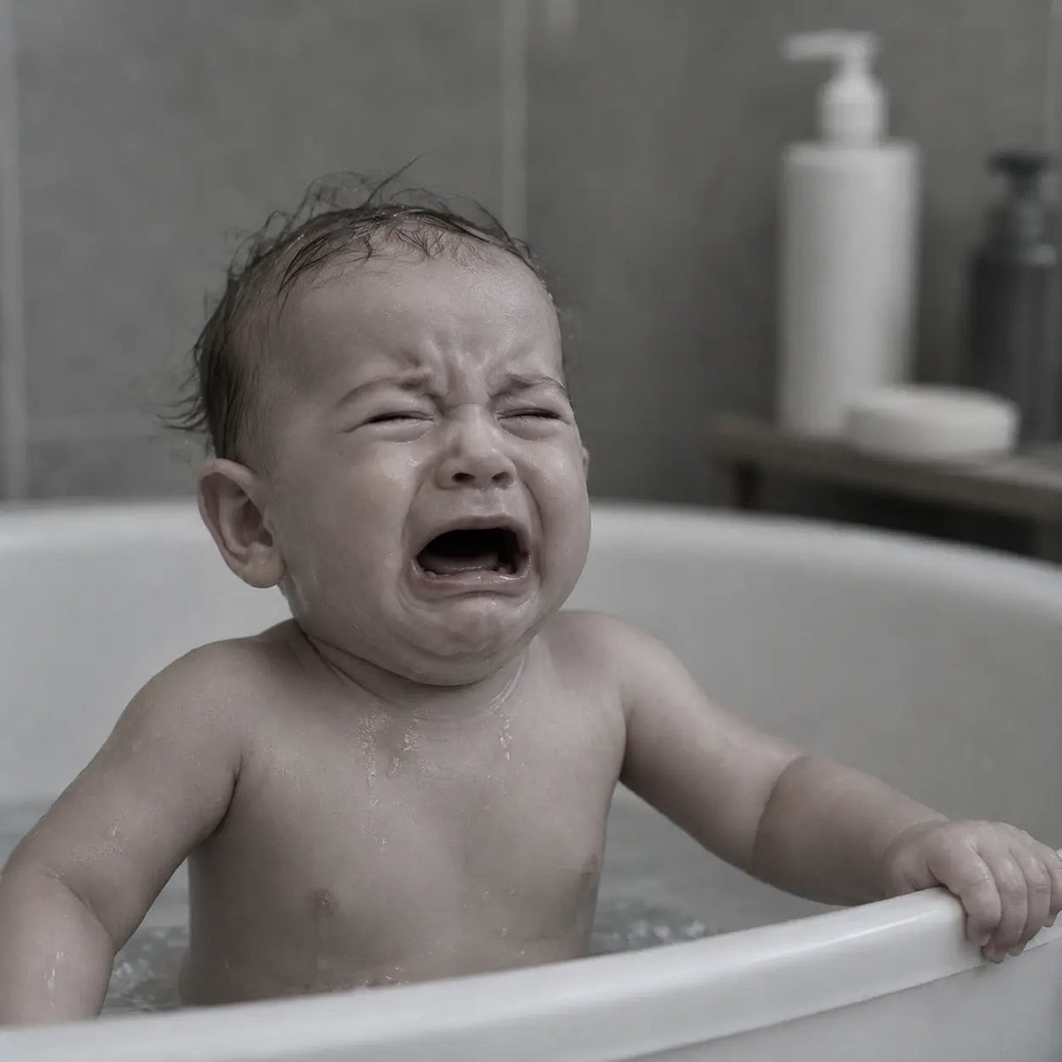 Vorher — Baby Shower Criativae - Sanfte Kinderdusche für die Badewanne