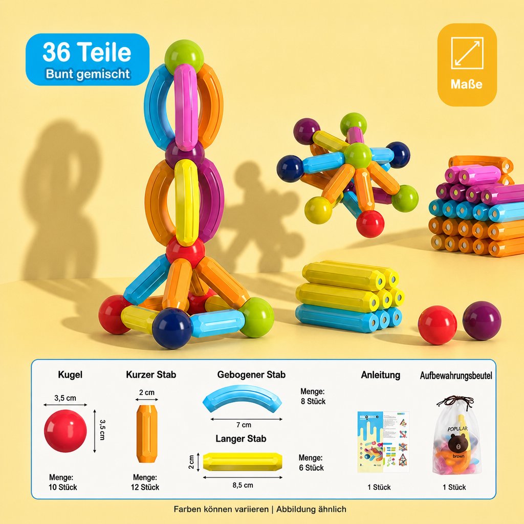 Magna Kids Criativae - Magnetstäbe und Kugeln für grenzenloses Bauen