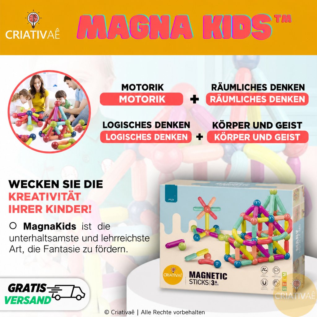 Magna Kids Criativae - Magnetstäbe und Kugeln für grenzenloses Bauen
