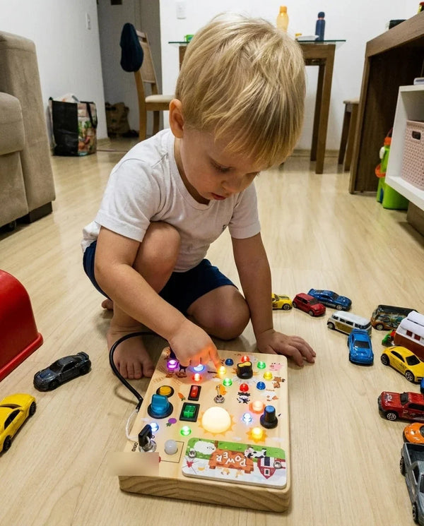 Busy Kids Criativae - Montessori-Sensorikbrett mit Lichtern