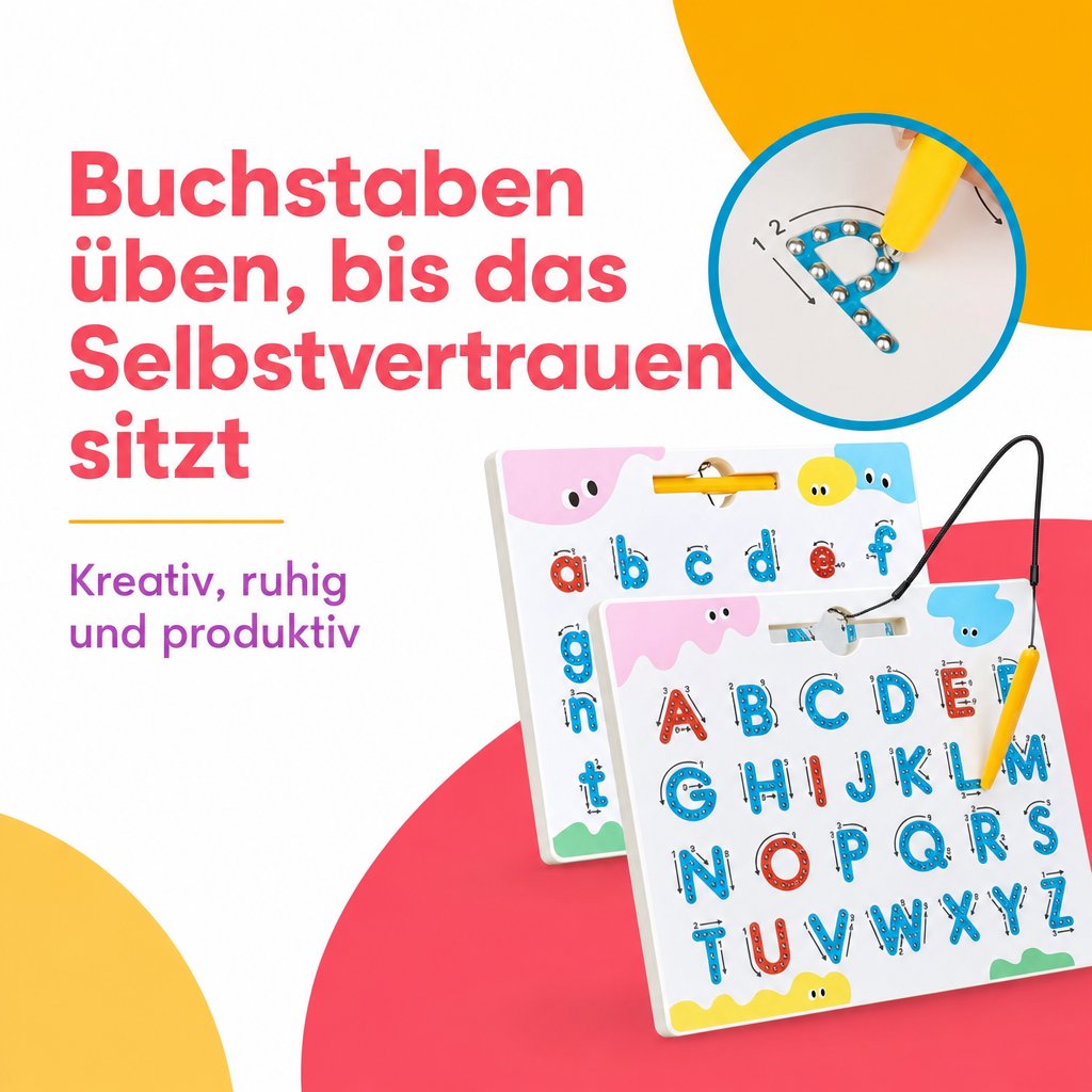 ABC Magnettafel Criativae - Doppelseitige Magnet-Schreibtafel zum Buchstabenlernen