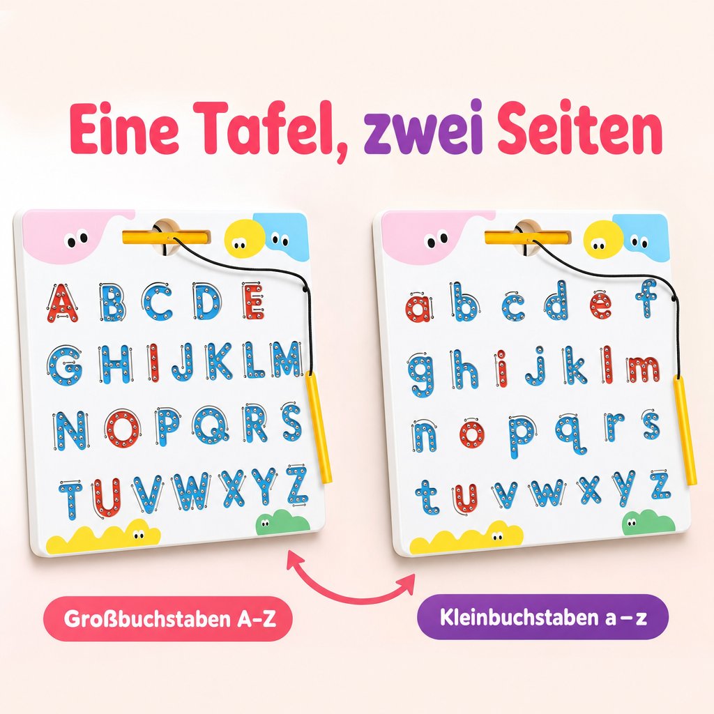 ABC Magnettafel Criativae - Doppelseitige Magnet-Schreibtafel zum Buchstabenlernen