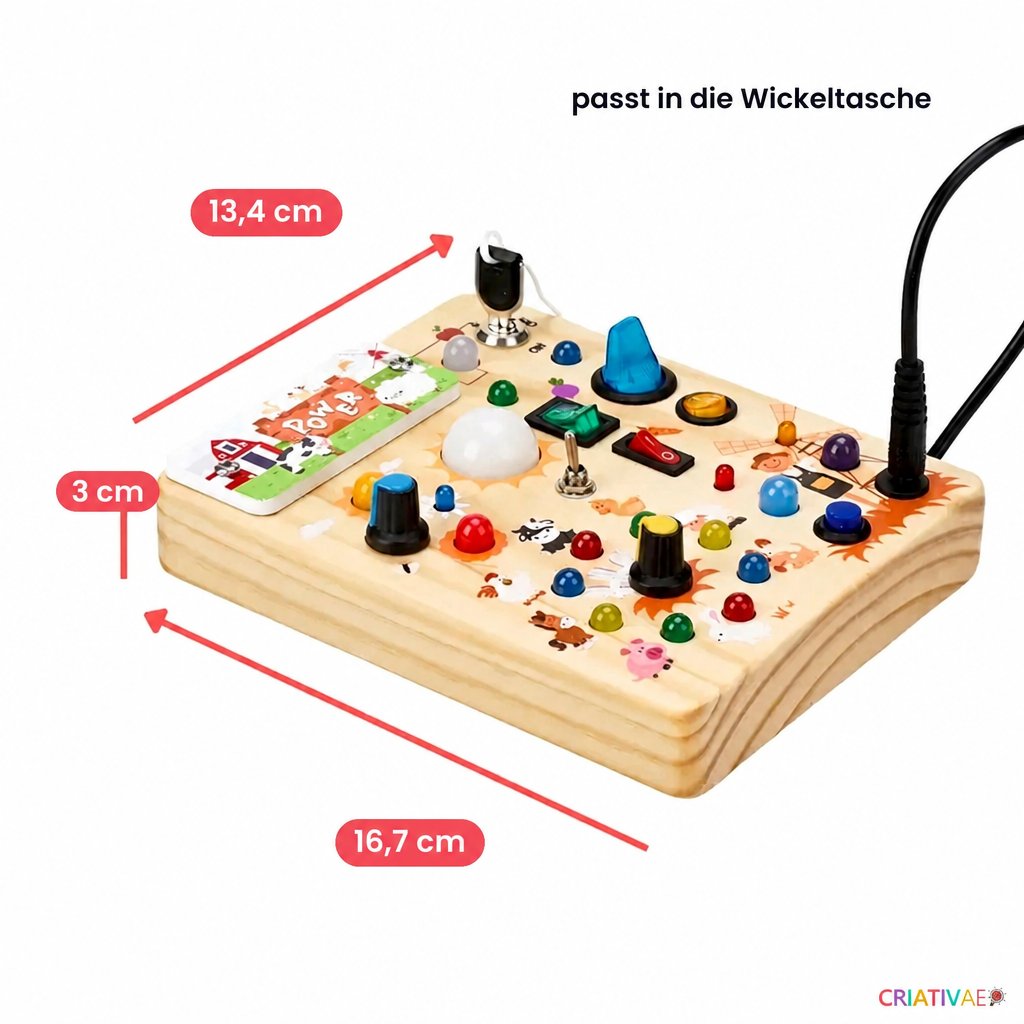 Busy Kids Criativae - Montessori-Sensorikbrett mit Lichtern