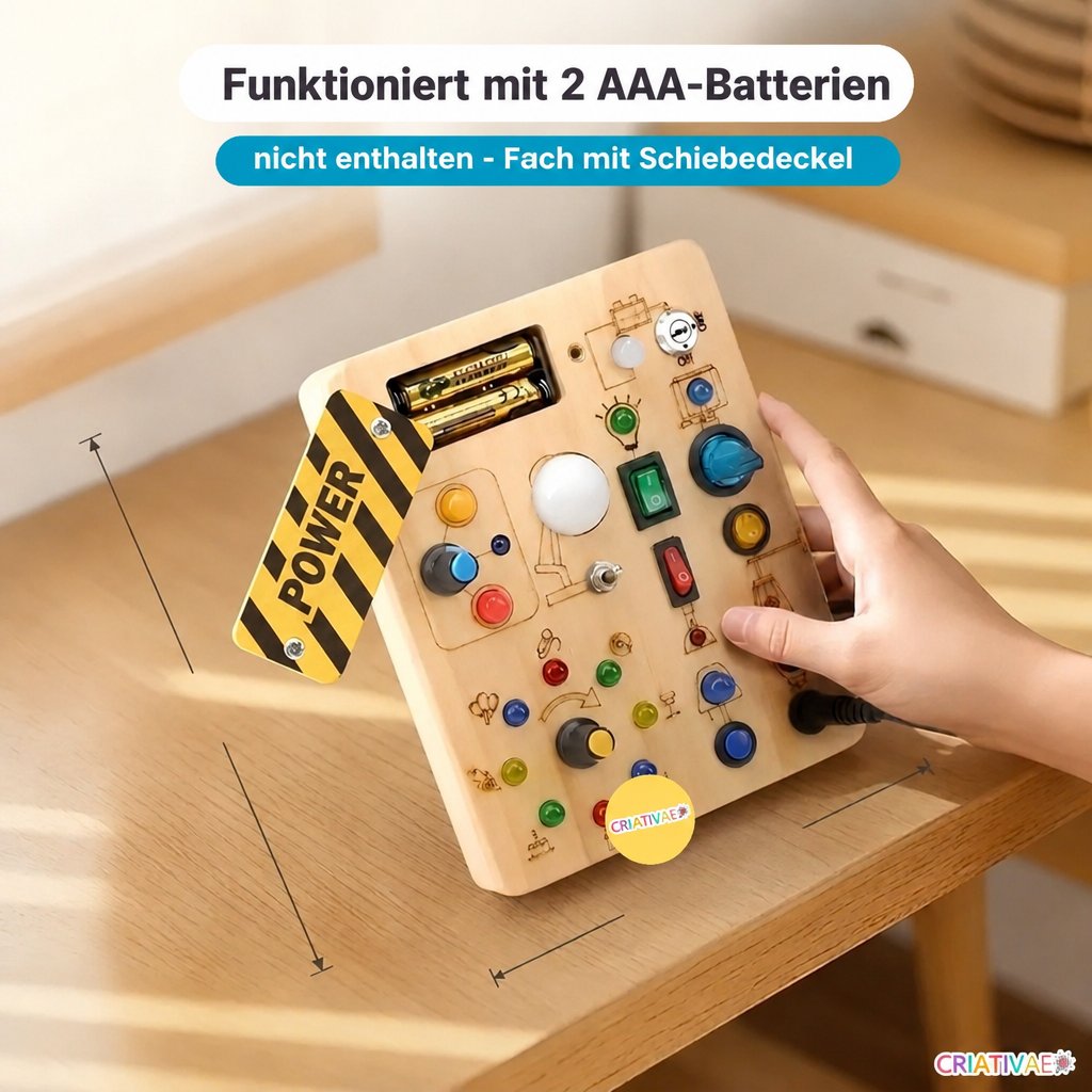 Busy Kids Criativae - Montessori-Sensorikbrett mit Lichtern