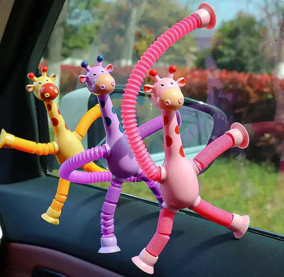 Giraffix Criativae - 4 dehnbare Giraffen mit Saugnapf für kleine Entdeckerhände
