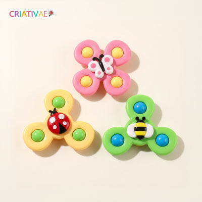 Spin Pop Criativae - Interaktive Saugnapf-Kreisel im 3er-Set