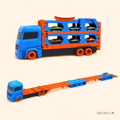CegCar Blaster Criativae - Mega-Autotransporter mit ausziehbarer Rennbahn