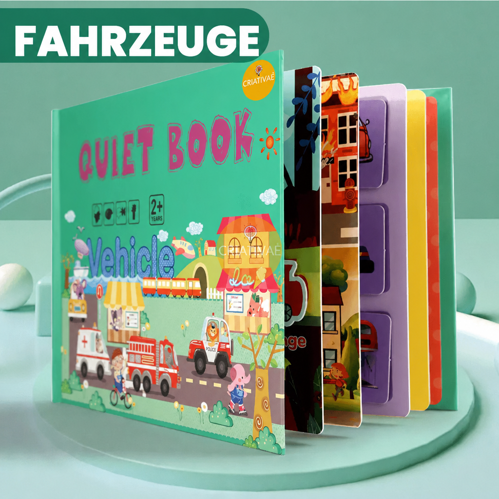 QuietBook Thema Fahrzeuge – interaktive Klettseiten (FAHRZEUGE)