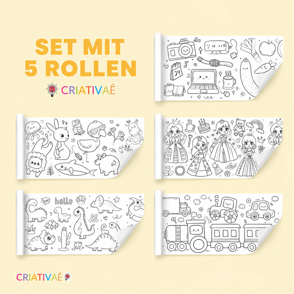 Set mit 5 Malrollen