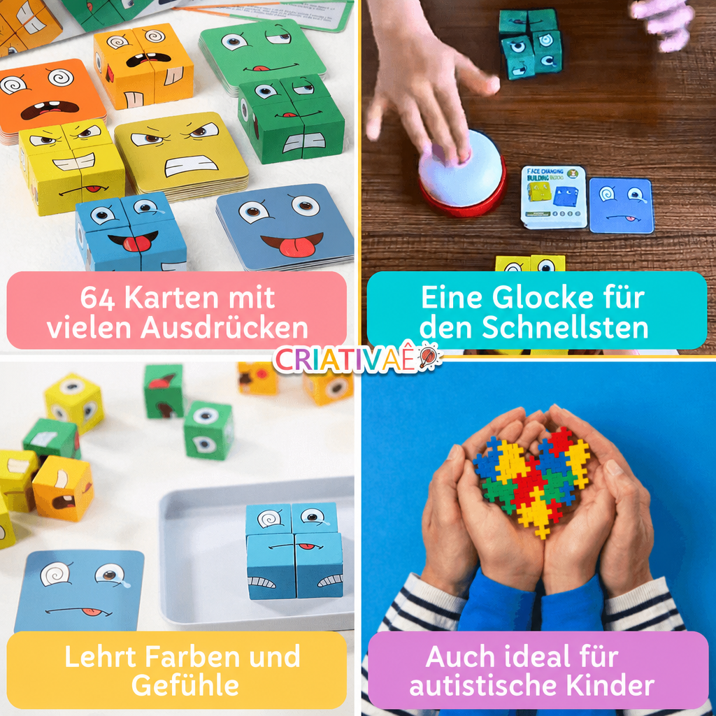MimikMix Criativae - Lernspiel für Gefühle und Grimassen aus Holz