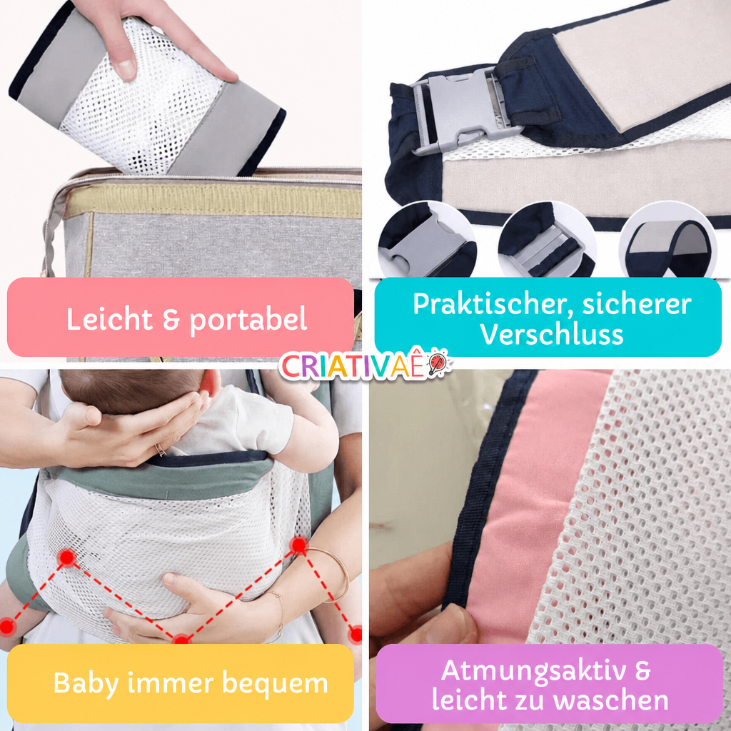 Kängu Sling Criativae - Verstellbarer Baby-Sling für freie Hände und ein ruhiges Baby