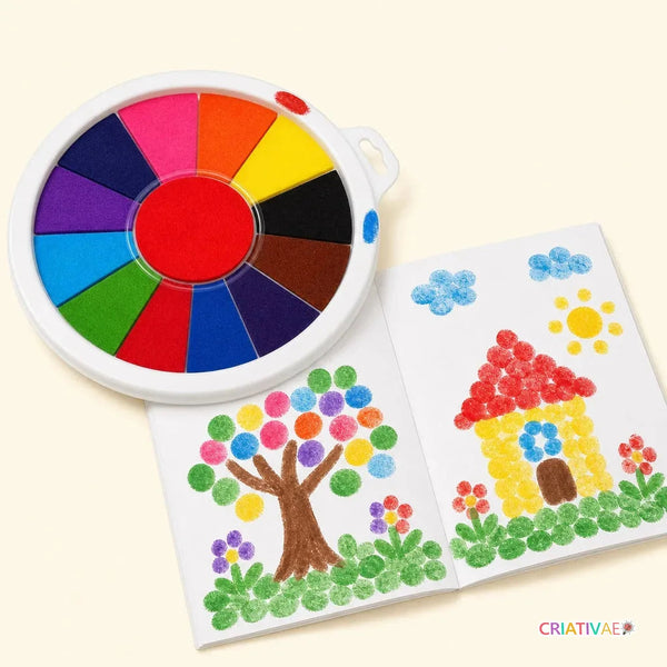 FingerFun Criativae - Montessori Fingerfarben-Set mit Malalbum