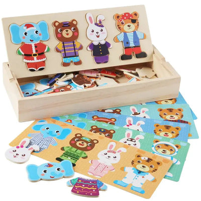 Tiermix Criativae - Holzpuzzle mit 72 Teilen zum Kombinieren