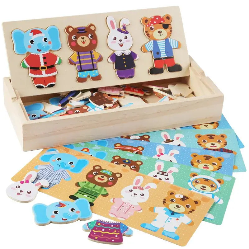 Tiermix Criativae - Holzpuzzle mit 72 Teilen zum Kombinieren