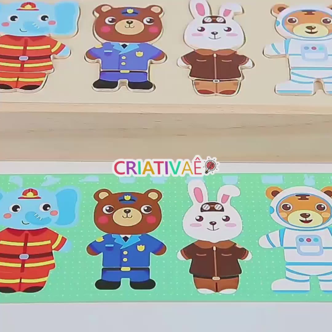 Tiermix Criativae - Holzpuzzle mit 72 Teilen zum Kombinieren