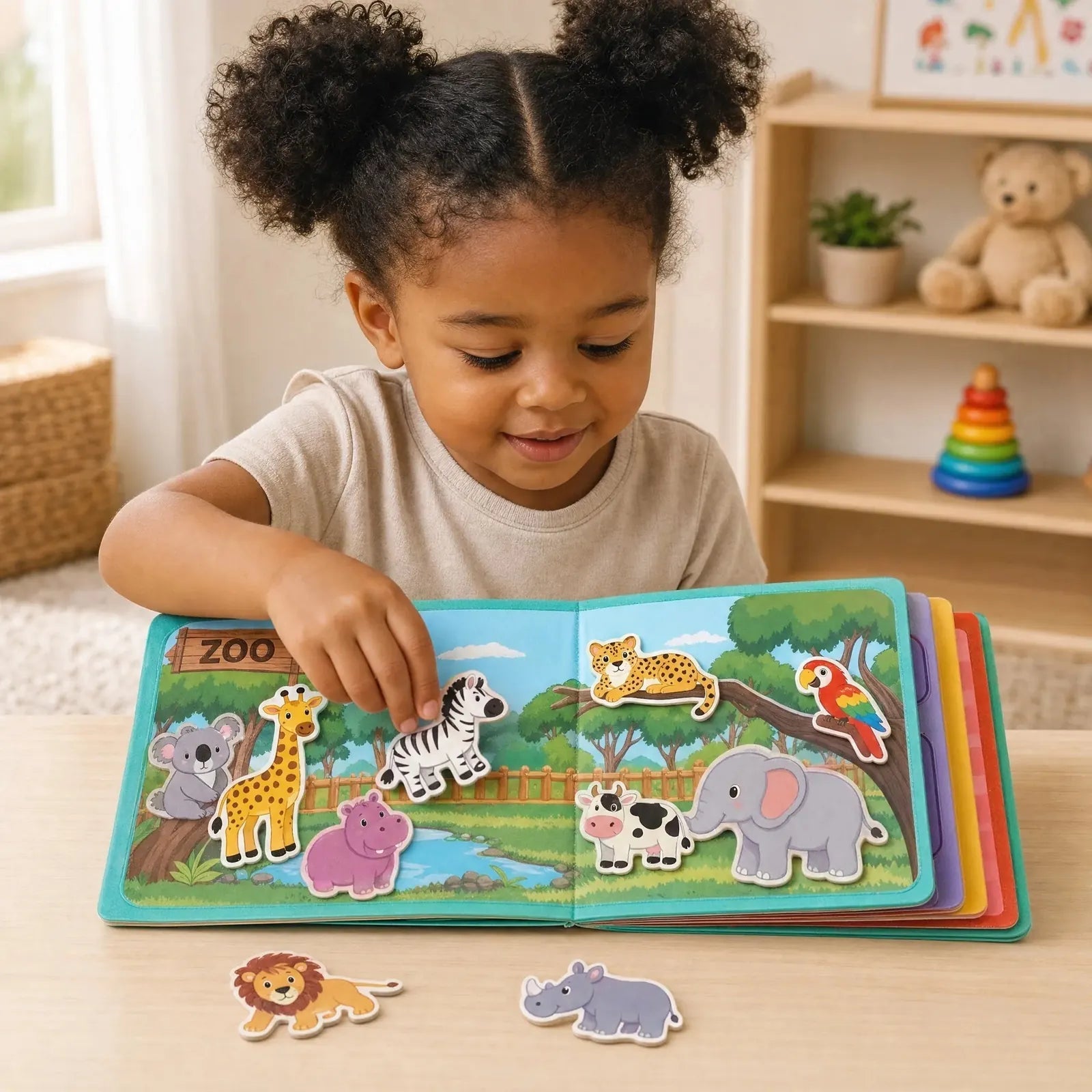 QuietBook Criativae - Interaktives Montessori-Buch mit Klett-Aktivitäten
